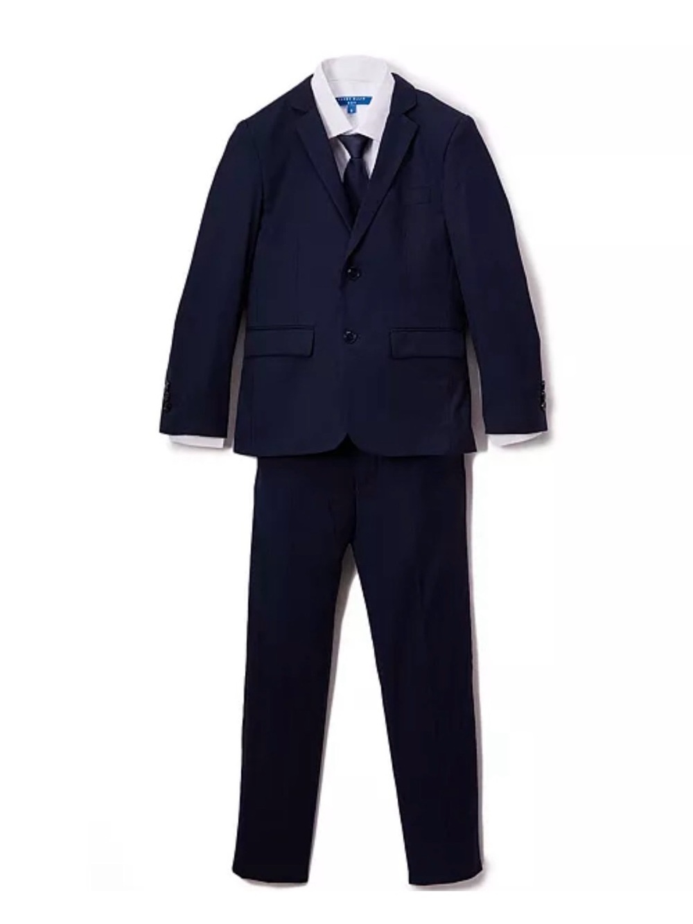 Perry Ellis Boys' Navy Suit - Jacket, Pants, Vest, Tie, Shirt